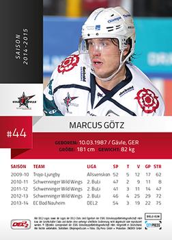2014-15 Playercards (DEL2) #DEL2-028 Markus Götz Back