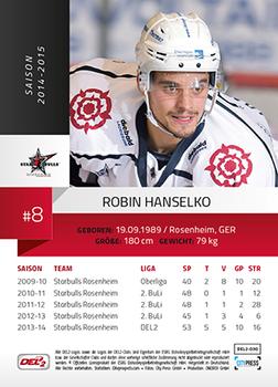 2014-15 Playercards (DEL2) #DEL2-030 Robin Hanselko Back