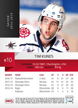 2014-15 Playercards (DEL2) #DEL2-034 Tim Kunes Back