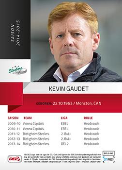 2014-15 Playercards (DEL2) #DEL2-047 Kevin Gaudet Back