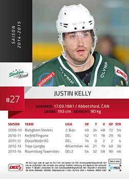 2014-15 Playercards (DEL2) #DEL2-055 Justin Kelly Back