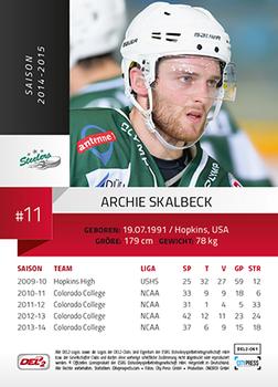 2014-15 Playercards (DEL2) #DEL2-061 Archie Skalbeck Back