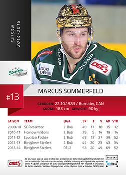 2014-15 Playercards (DEL2) #DEL2-062 Marcus Sommerfeld Back