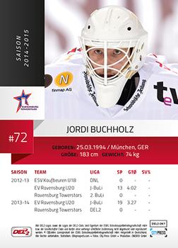 2014-15 Playercards (DEL2) #DEL2-067 Jordi Buchholz Back
