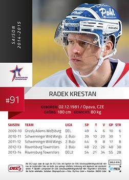 2014-15 Playercards (DEL2) #DEL2-076 Radek Krestan Back