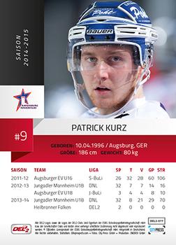 2014-15 Playercards (DEL2) #DEL2-077 Patrick Kurz Back