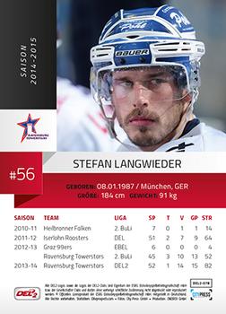 2014-15 Playercards (DEL2) #DEL2-078 Stefan Langwieder Back