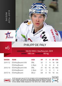 2014-15 Playercards (DEL2) #DEL2-080 Phlipp De Paly Back