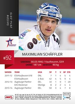2014-15 Playercards (DEL2) #DEL2-082 Maximilian Schäffler Back