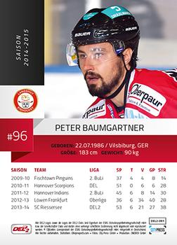 2014-15 Playercards (DEL2) #DEL2-091 Peter Baumgartner Back