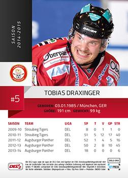 2014-15 Playercards (DEL2) #DEL2-093 Tobias Draxinger Back