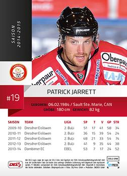 2014-15 Playercards (DEL2) #DEL2-098 Patrick Jarrett Back