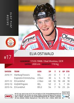 2014-15 Playercards (DEL2) #DEL2-100 Elia Ostwald Back