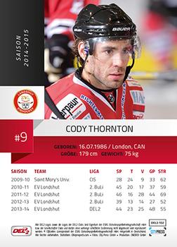 2014-15 Playercards (DEL2) #DEL2-102 Cody Thornton Back