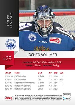 2014-15 Playercards (DEL2) #DEL2-110 Jochen Vollmer Back