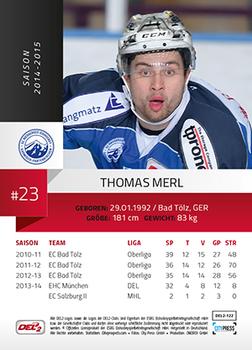 2014-15 Playercards (DEL2) #DEL2-122 Thomas Merl Back
