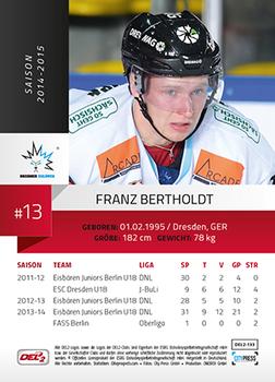 2014-15 Playercards (DEL2) #DEL2-133 Franz Bertholdt Back
