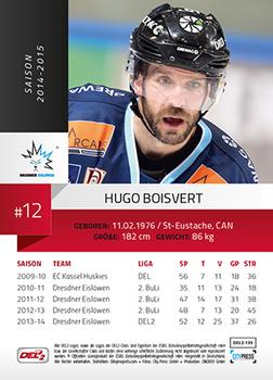 2014-15 Playercards (DEL2) #DEL2-135 Hugo Boisvert Back