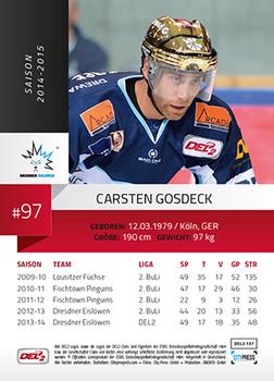 2014-15 Playercards (DEL2) #DEL2-137 Carsten Gosdeck Back