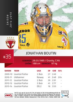 2014-15 Playercards (DEL2) #DEL2-151 Jonathan Boutin Back