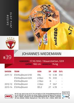 2014-15 Playercards (DEL2) #DEL2-152 Johannes Wiedemann Back