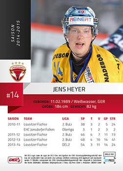 2014-15 Playercards (DEL2) #DEL2-161 Jens Heyer Back