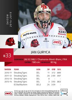 2014-15 Playercards (DEL2) #DEL2-173 Jan Guryca Back