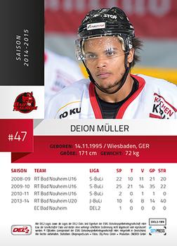 2014-15 Playercards (DEL2) #DEL2-189 Deion Müller Back