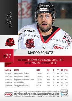 2014-15 Playercards (DEL2) #DEL2-193 Marco Schütz Back