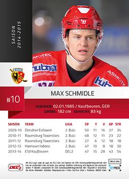 2014-15 Playercards (DEL2) #DEL2-204 Max Schmidle Back