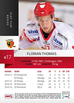 2014-15 Playercards (DEL2) #DEL2-207 Florian Thomas Back