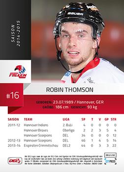 2014-15 Playercards (DEL2) #DEL2-232 Robin Thomson Back