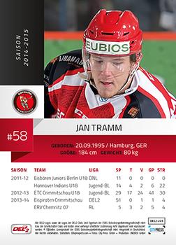 2014-15 Playercards (DEL2) #DEL2-245 Jan Tramm Back