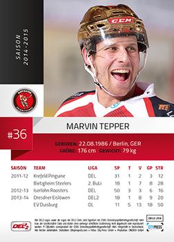 2014-15 Playercards (DEL2) #DEL2-256 Marvin Tepper Back
