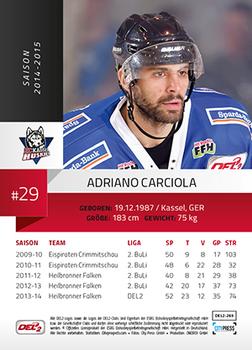 2014-15 Playercards (DEL2) #DEL2-265 Adriano Carciola Back