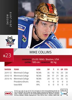 2014-15 Playercards (DEL2) #DEL2-267 Mike Collins Back