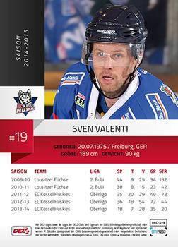 2014-15 Playercards (DEL2) #DEL2-276 Sven Valenti Back