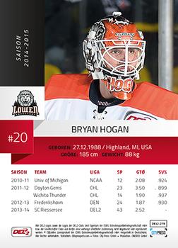 2014-15 Playercards (DEL2) #DEL2-279 Bryan Hogan Back