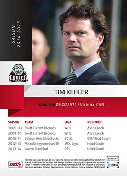 2014-15 Playercards (DEL2) #DEL2-281 Tim Kehler Back