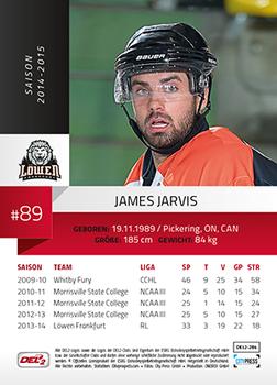 2014-15 Playercards (DEL2) #DEL2-284 James Jarvis Back