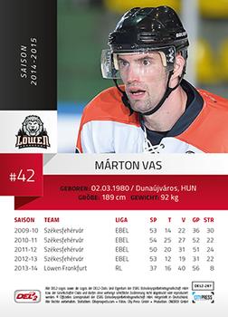2014-15 Playercards (DEL2) #DEL2-287 Marton Vas Back