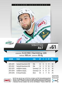 2015-16 Playercards (DEL2) #DEL2-024 Sebastian Alt Back
