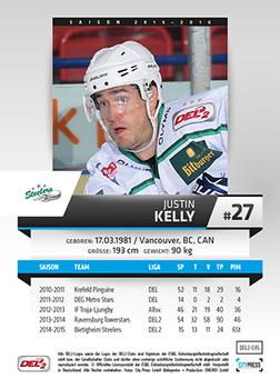 2015-16 Playercards (DEL2) #DEL2-035 Justin Kelly Back