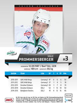 2015-16 Playercards (DEL2) #DEL2-041 Max Prommersberger Back