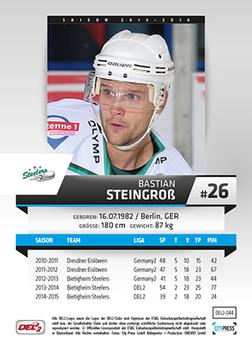 2015-16 Playercards (DEL2) #DEL2-044 Bastian Steingroß Back