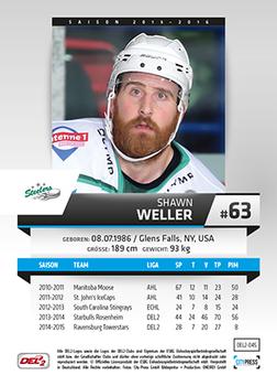 2015-16 Playercards (DEL2) #DEL2-045 Shawn Weller Back