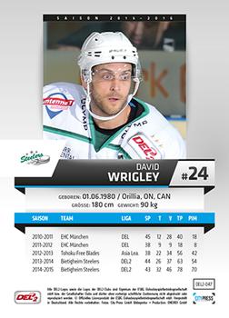 2015-16 Playercards (DEL2) #DEL2-047 David Wrigley Back