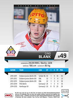 2015-16 Playercards (DEL2) #DEL2-048 Gino Blank Back