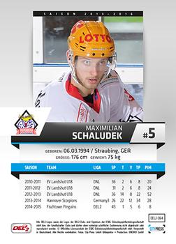 2015-16 Playercards (DEL2) #DEL2-064 Maximilian Schaludek Back