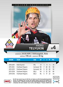 2015-16 Playercards (DEL2) #DEL2-067 Andrej Teljukin Back